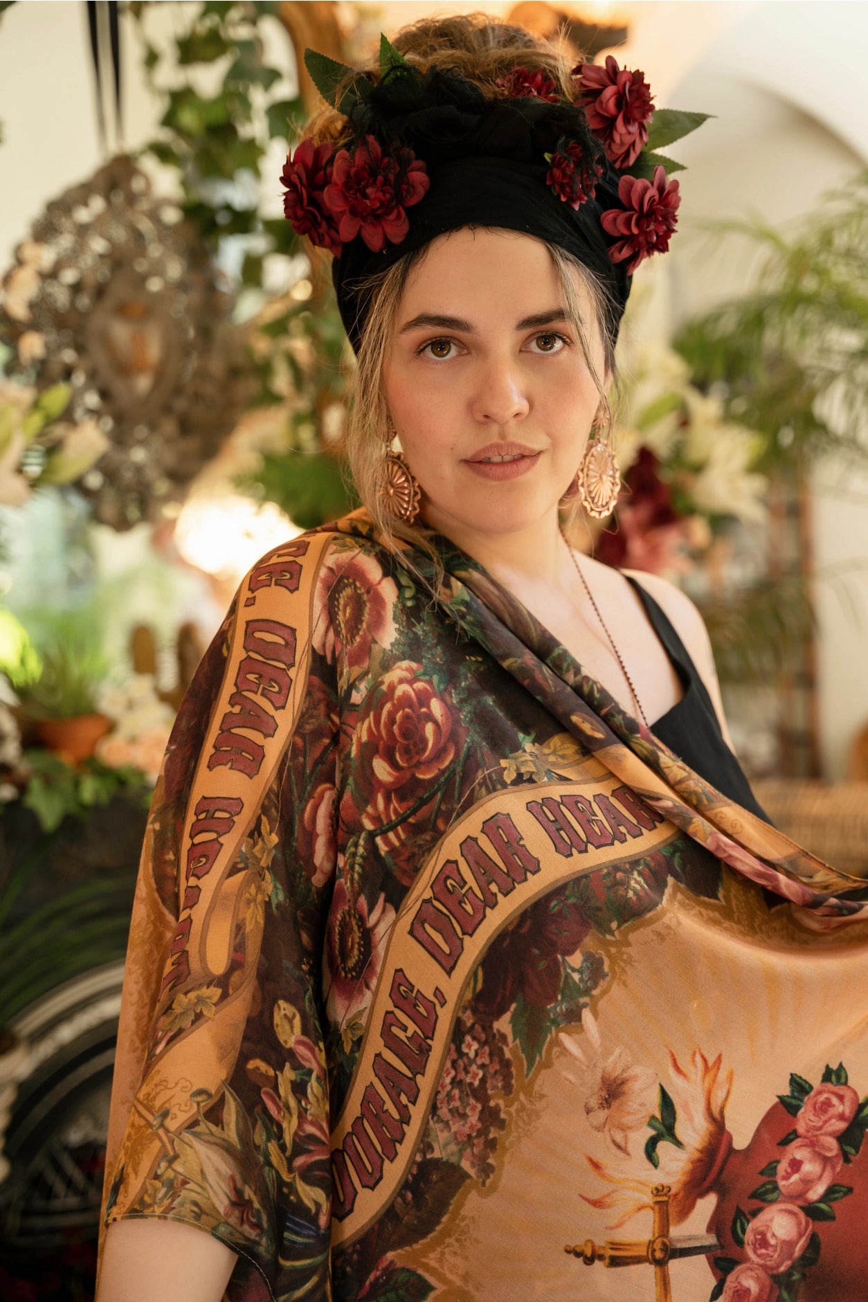 Courage Dear Heart Bohemian Bamboo Scarf with Sacred Heart - Preorder Ships August 1 - 30th