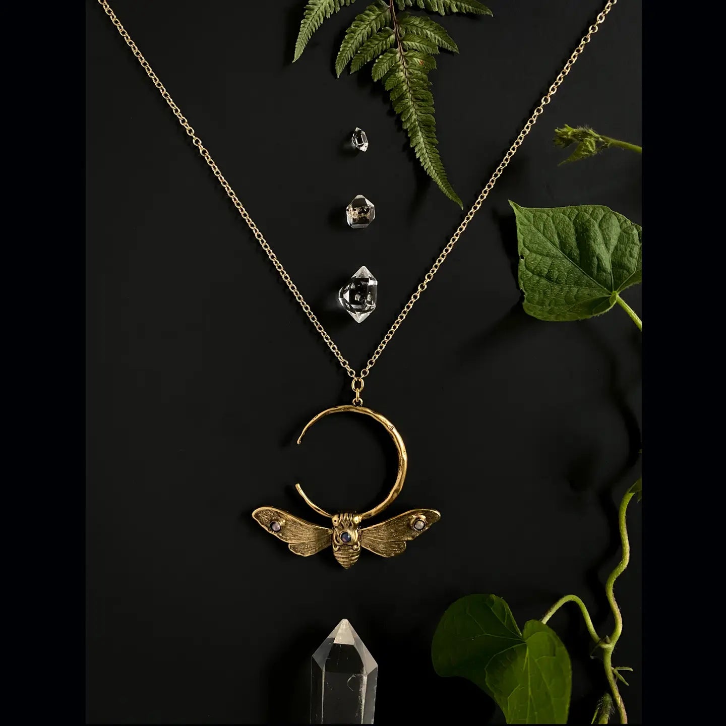 Cicada Song Necklace With Crescent