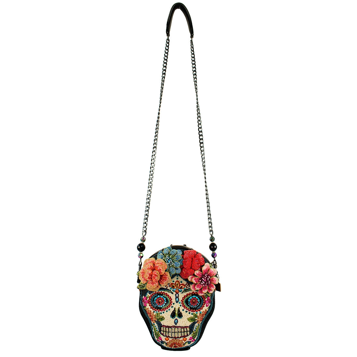 Mary Frances - Bella Noche Sugar Skull Beaded Floral Crossbody Handbag