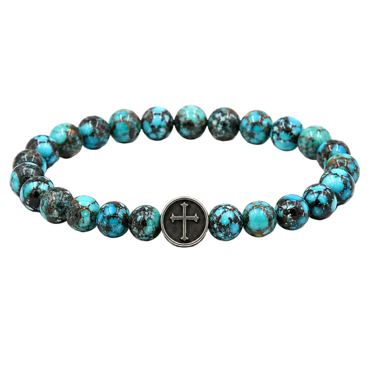 Turquoise Cross Gemstone Bracelet
