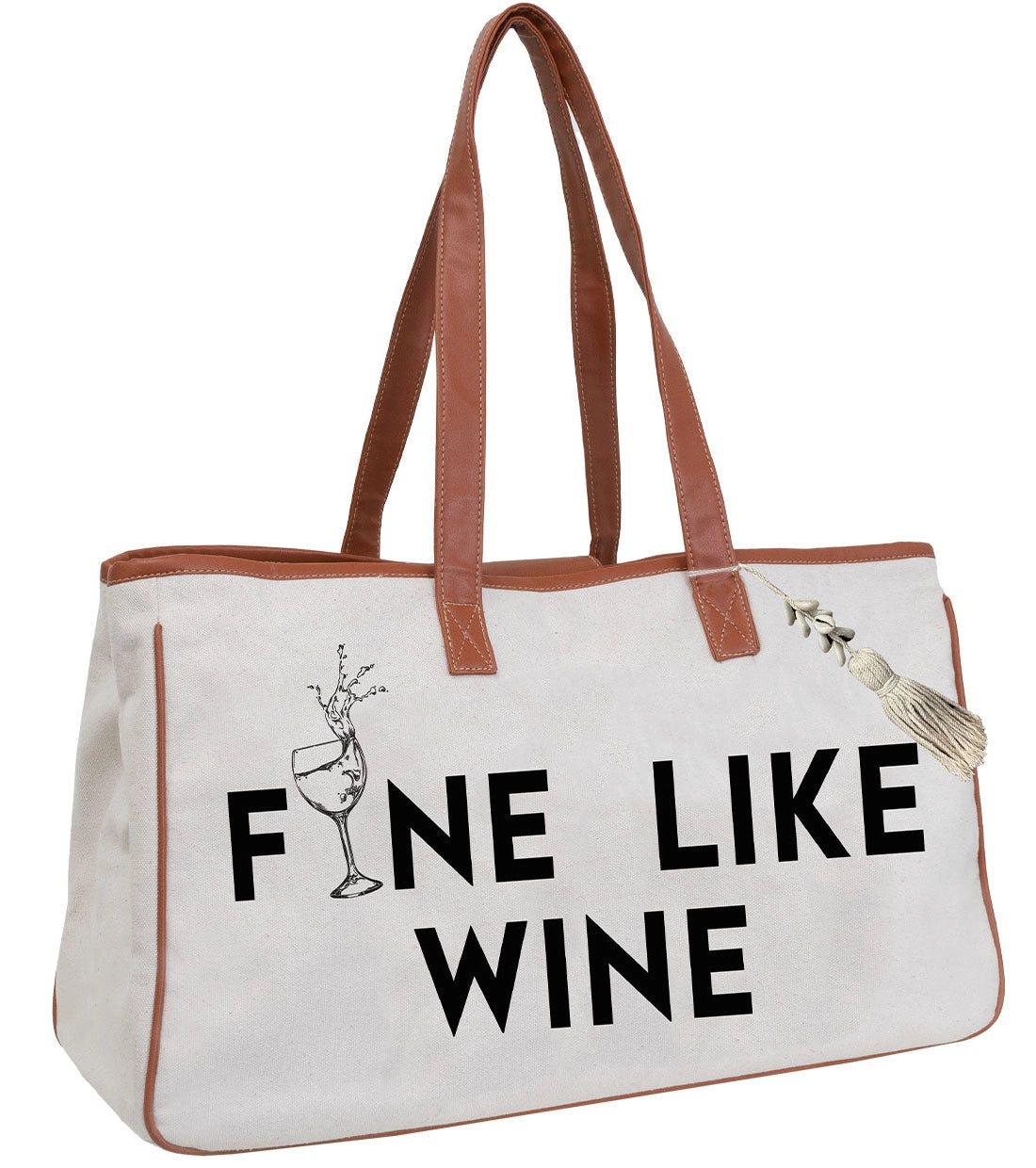 Canvas Wine Tote - Fine Like Wine