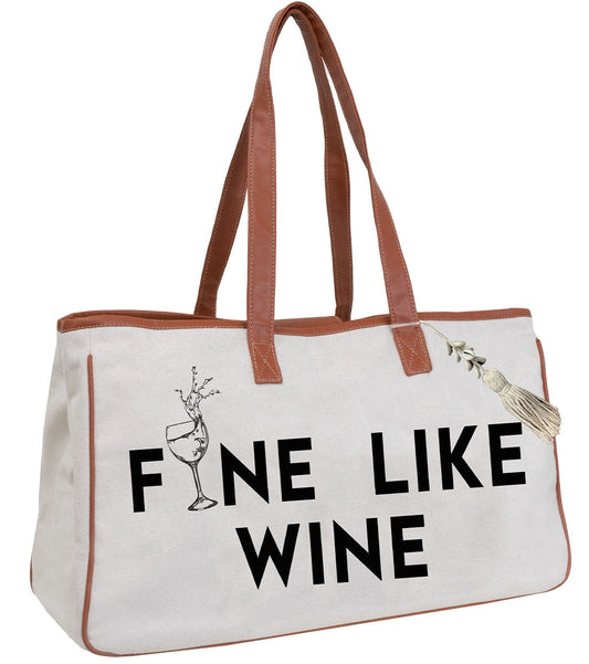 Canvas Wine Tote - Fine Like Wine