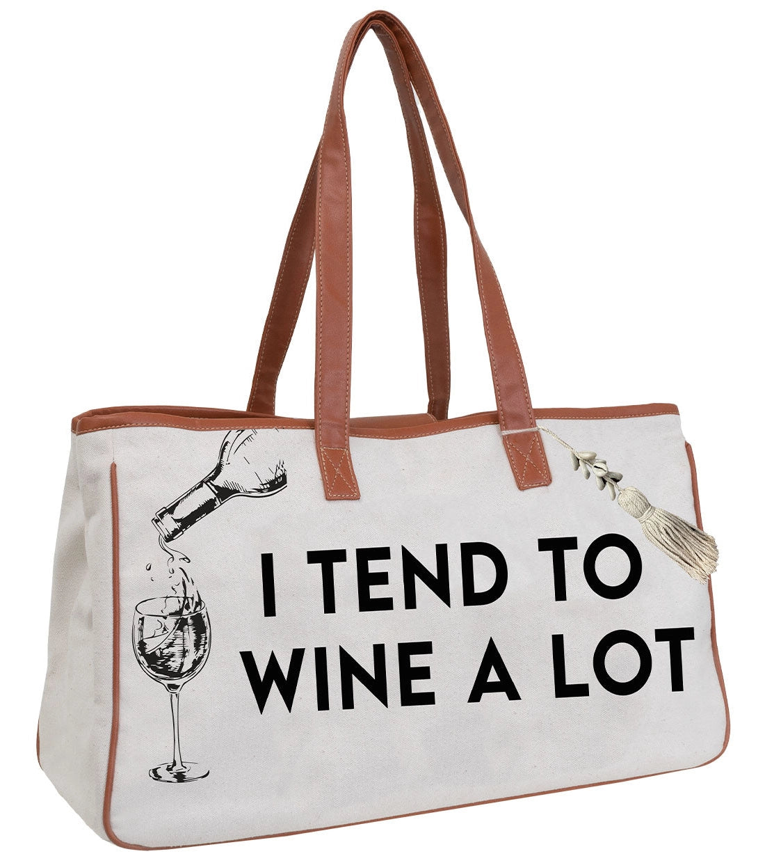 Canvas Wine Tote - I Tend To Wine A Lot