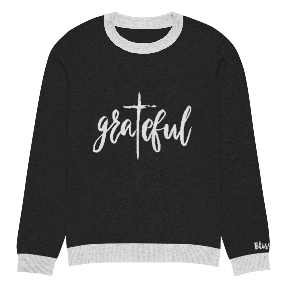 Grateful Personalized Knit Sweater