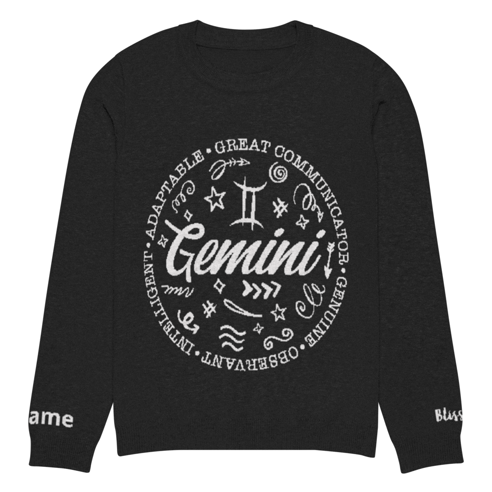Gemini Zodiac Personalized Knit Sweater