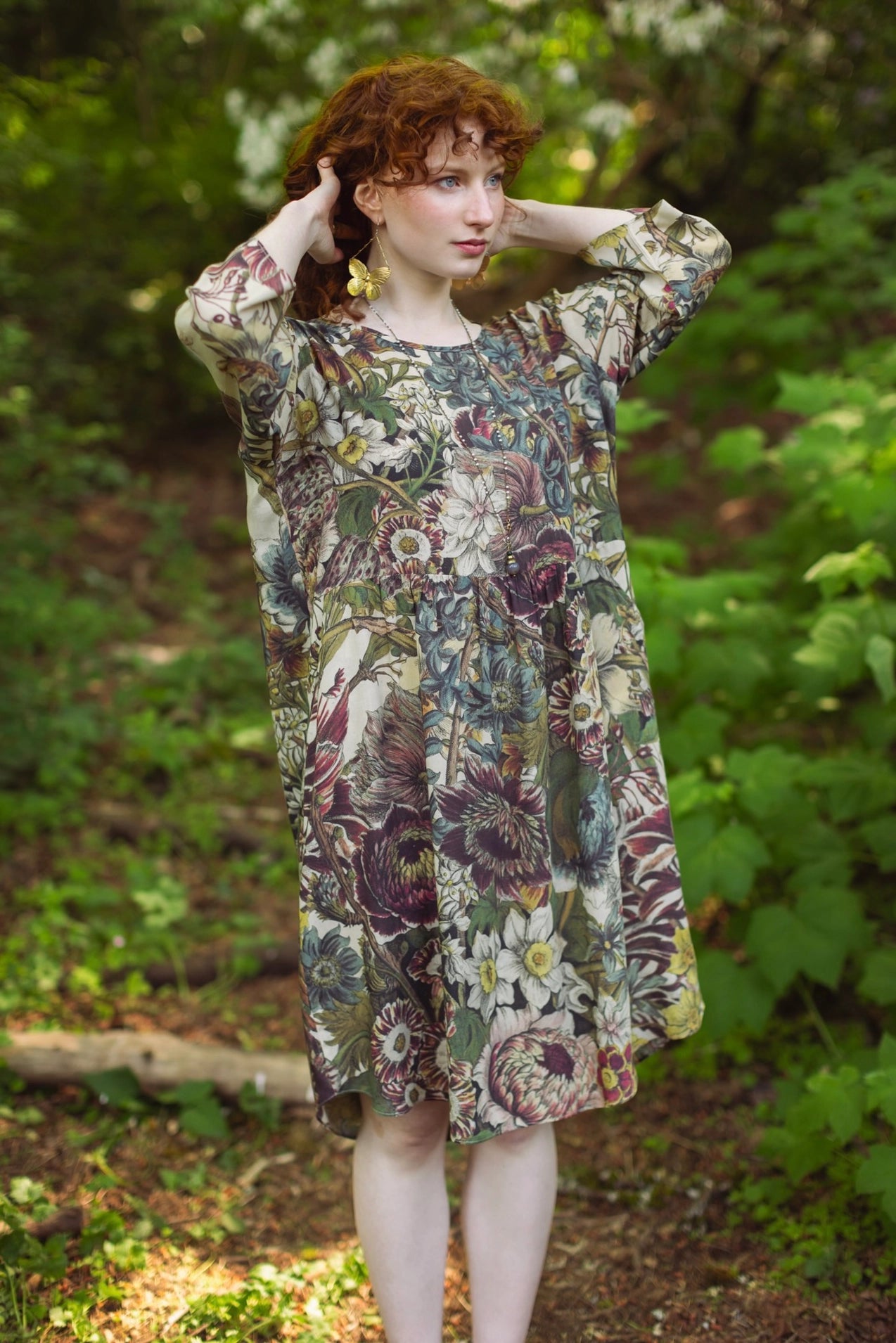 Love Grows Wild Artist Tunic Dress with Pockets & Bees