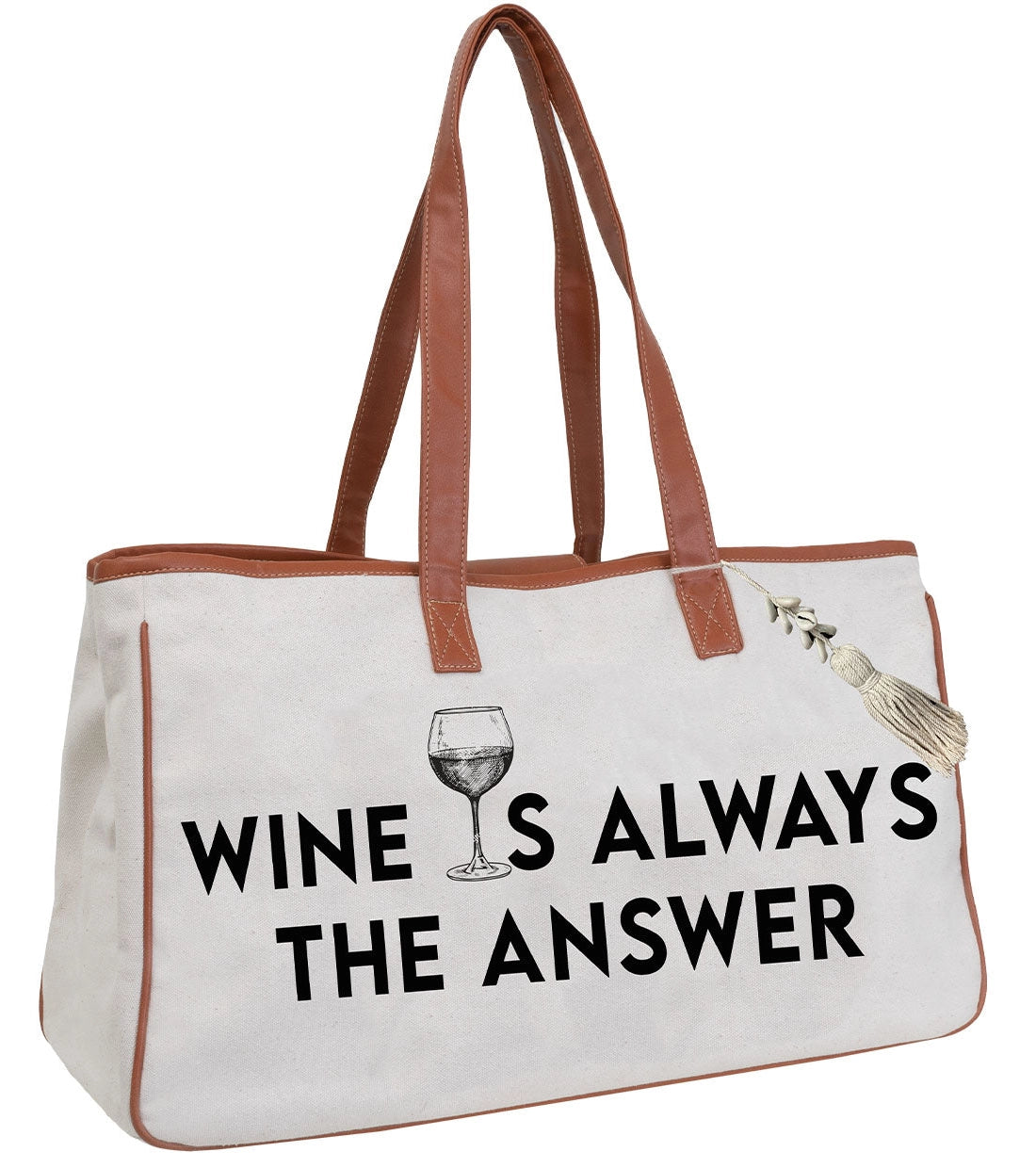 Canvas Wine Tote - Wine Is Always The Answer