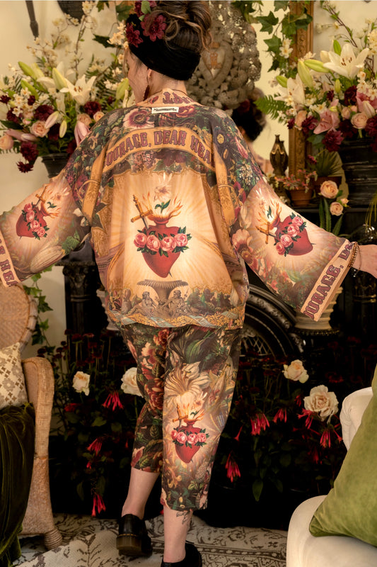 Courage Dear Heart Boho Linen Cropped Artist Pants Pre Order Ship Aug 30th