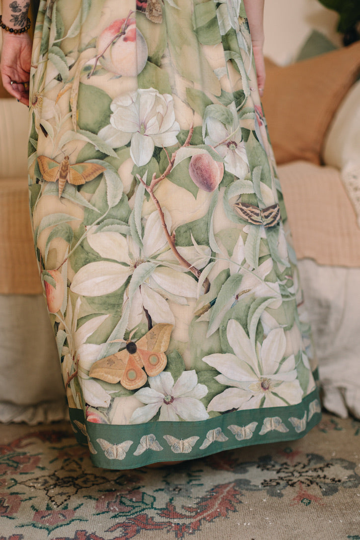 Fleur De Soleil Bohéme Long Maxi Slip Dress w/ Florals Pre-Order March 2026