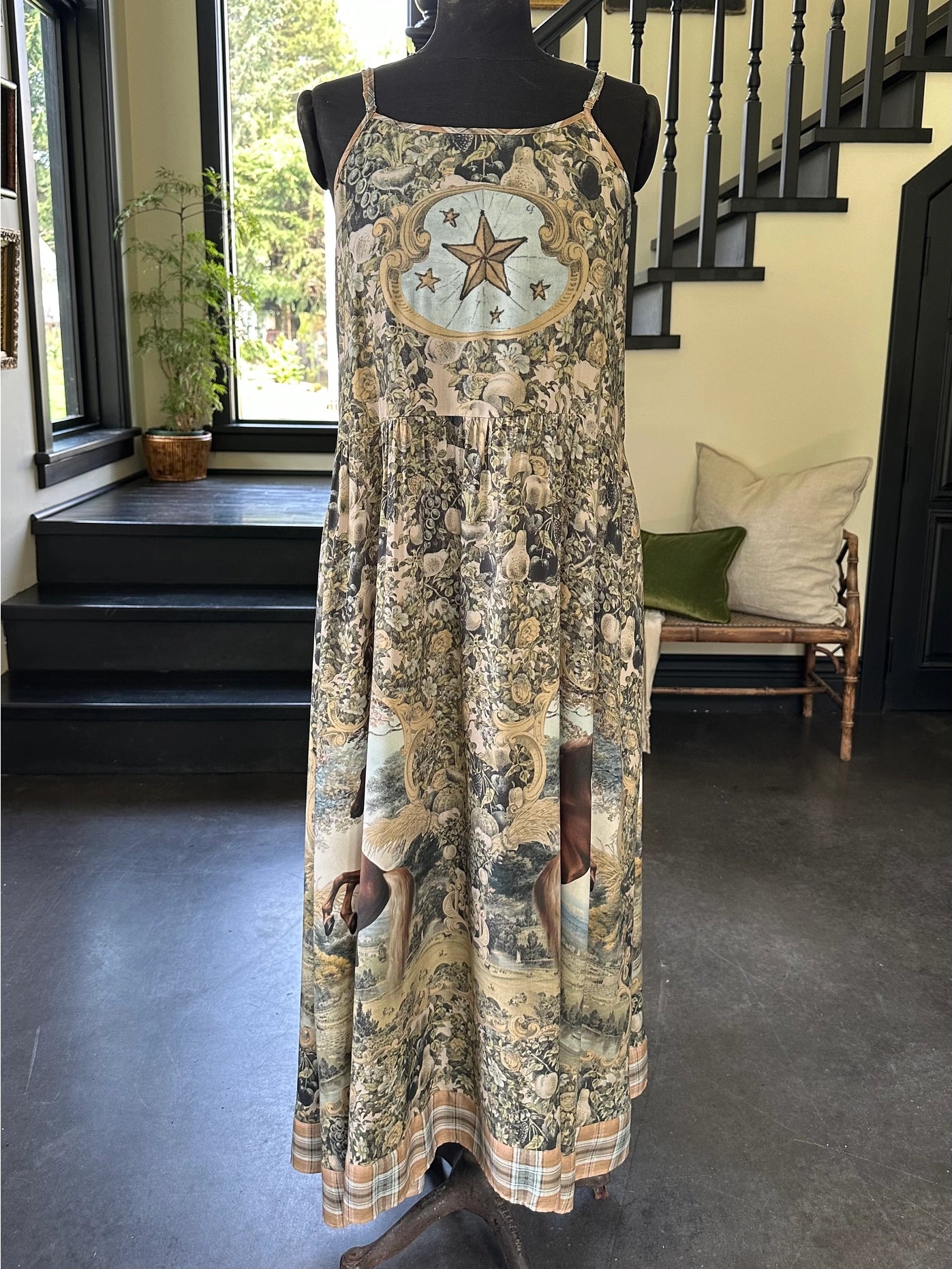 Born To Run Bohéme Reversible Long Maxi Slip Dress Horse & Plaid - Pre-Order - Ships In August