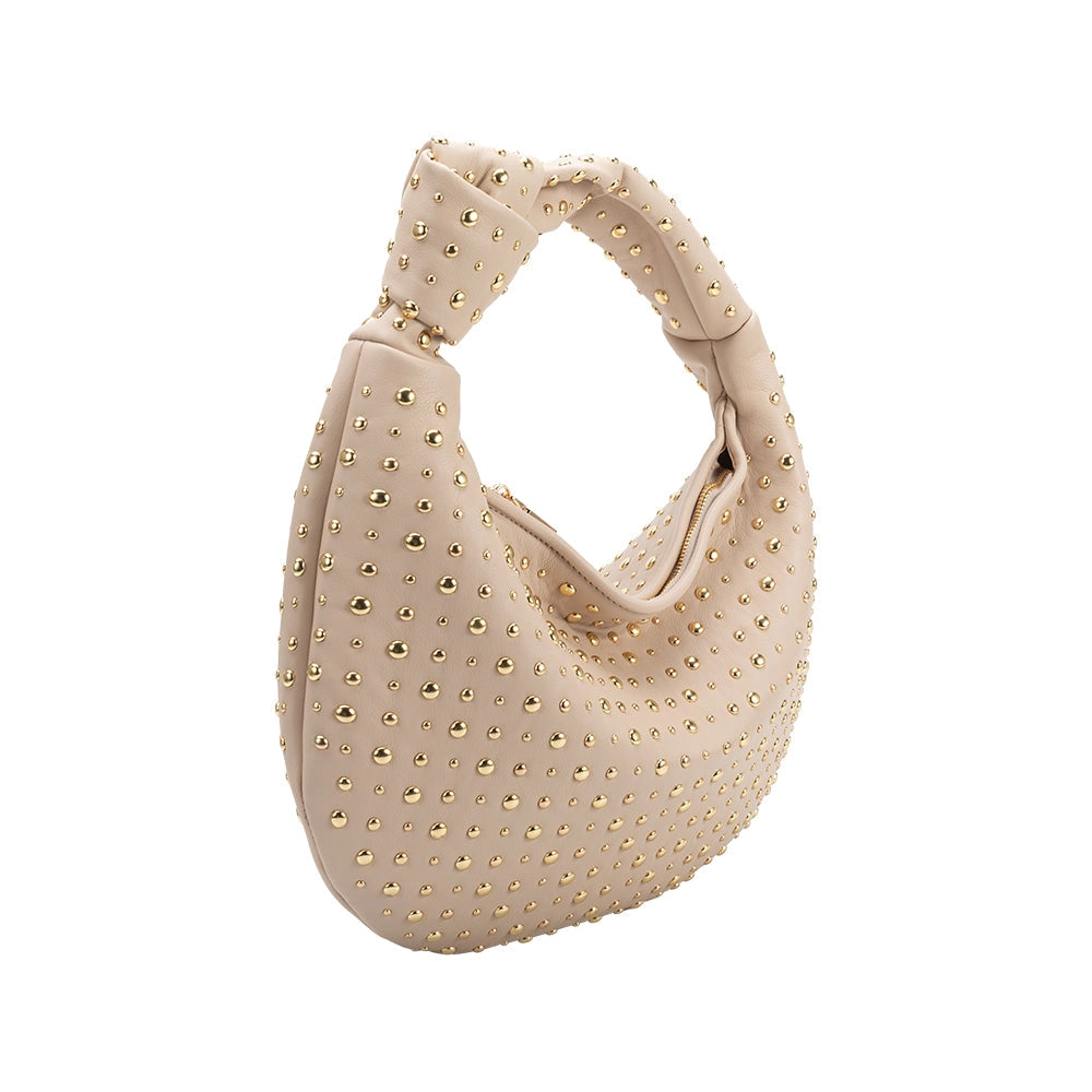 Melie Bianco Brigitte Large Studded Bone Shoulder Bag