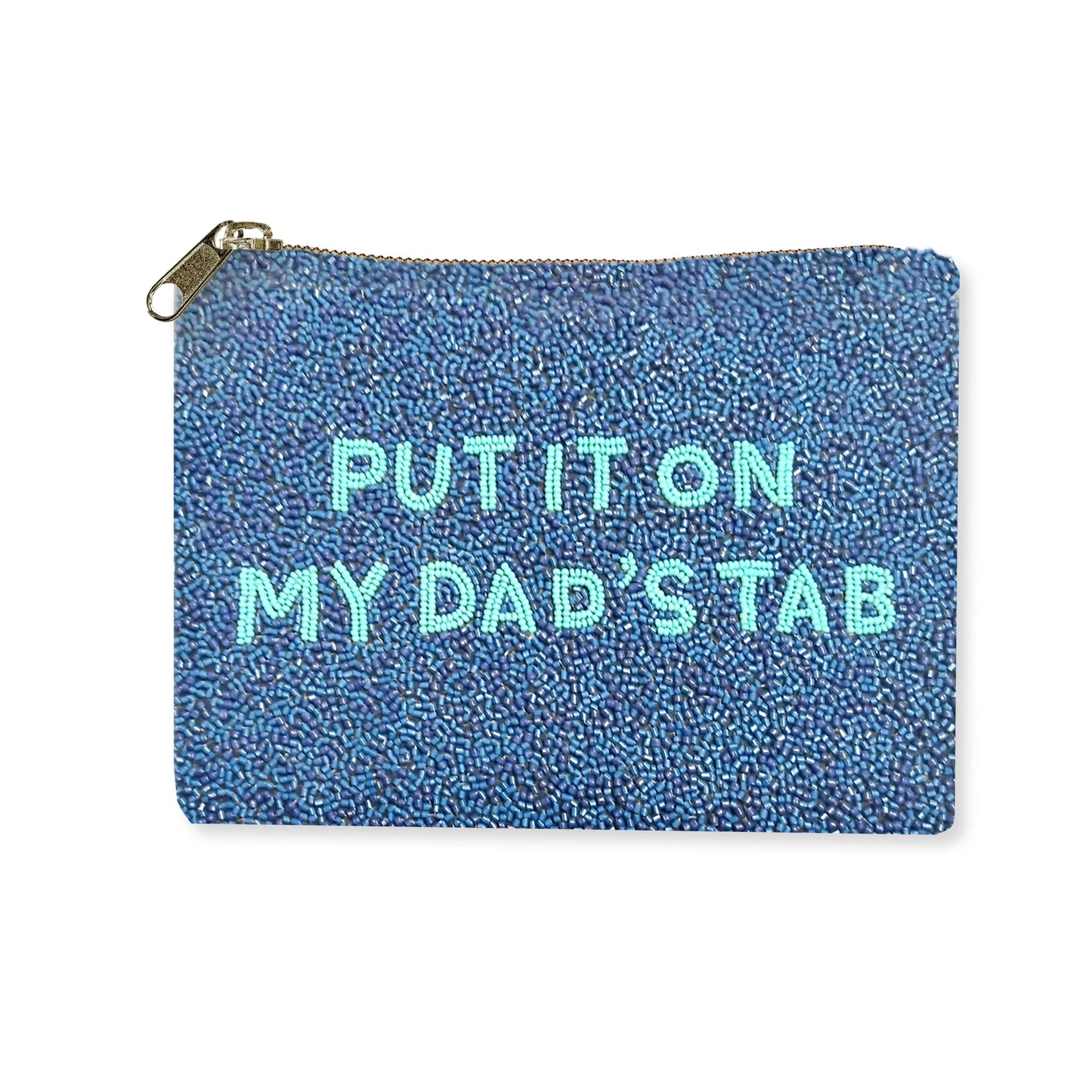 Put It On My Dads Tab Beaded Coin Purse