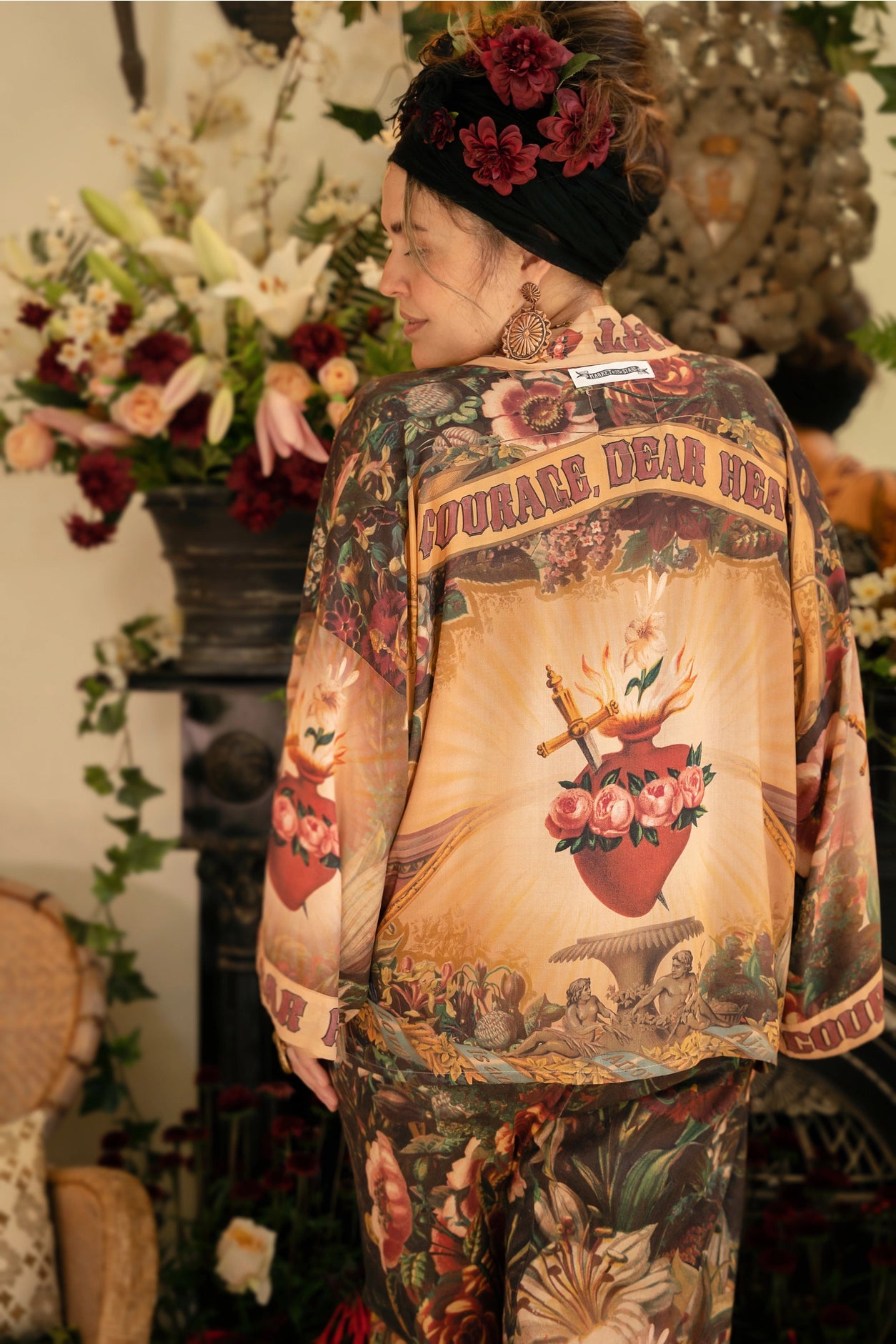 Courage Dear Heart Pixie Duster Crop Kimono w/ Sacred Heart- Preorder Ships August 1 - 30th