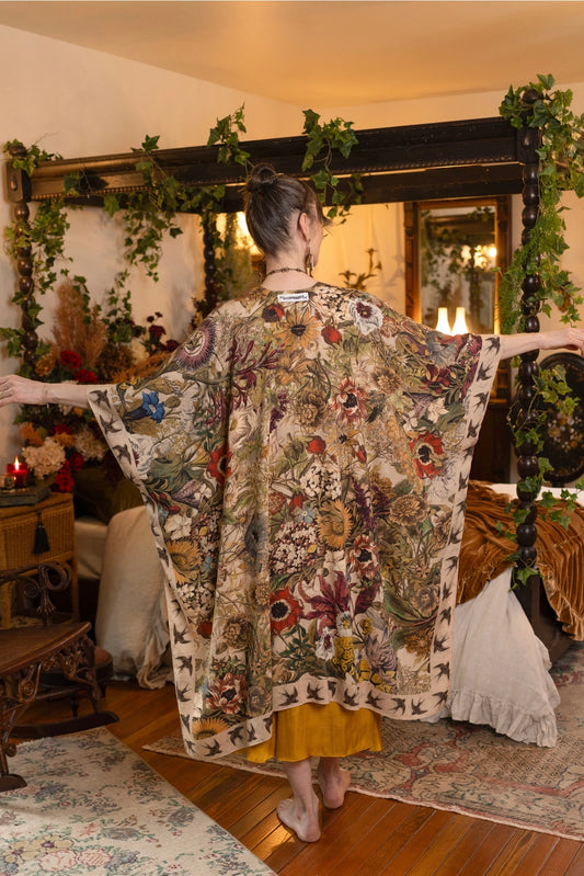 Golden Hour Goddess Duster Kimono w/ Floral Print - Pre-Order - Ships August 2026