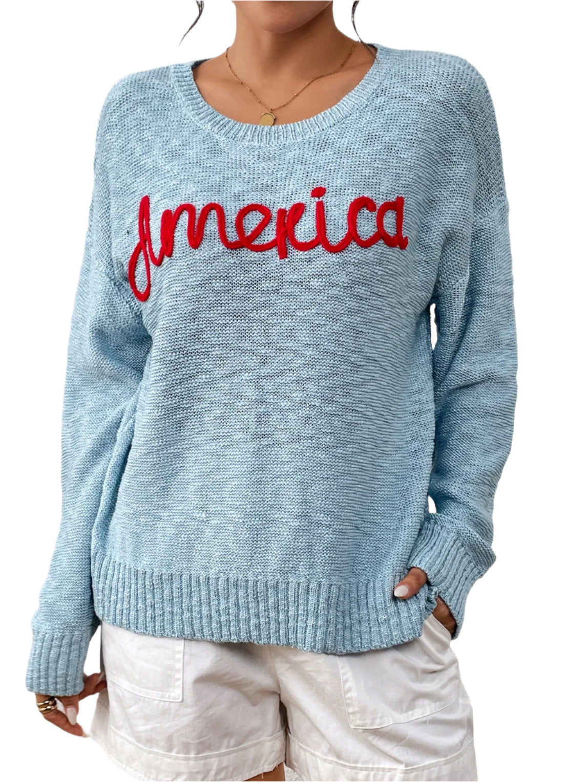 America Independence Day Alphabet Sweater