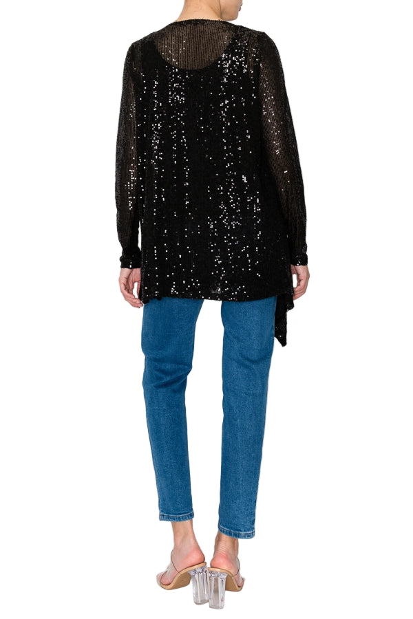 Black Sequin Cardigan - Ships Late September
