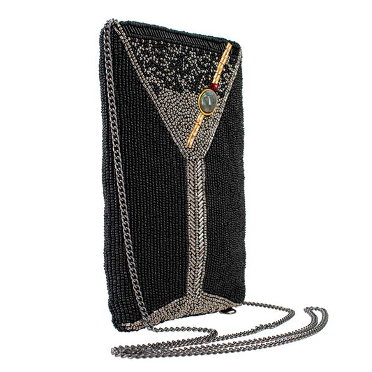 Mary Frances - Make It Dirty Beaded Martini Glass Crossbody Phone Bag