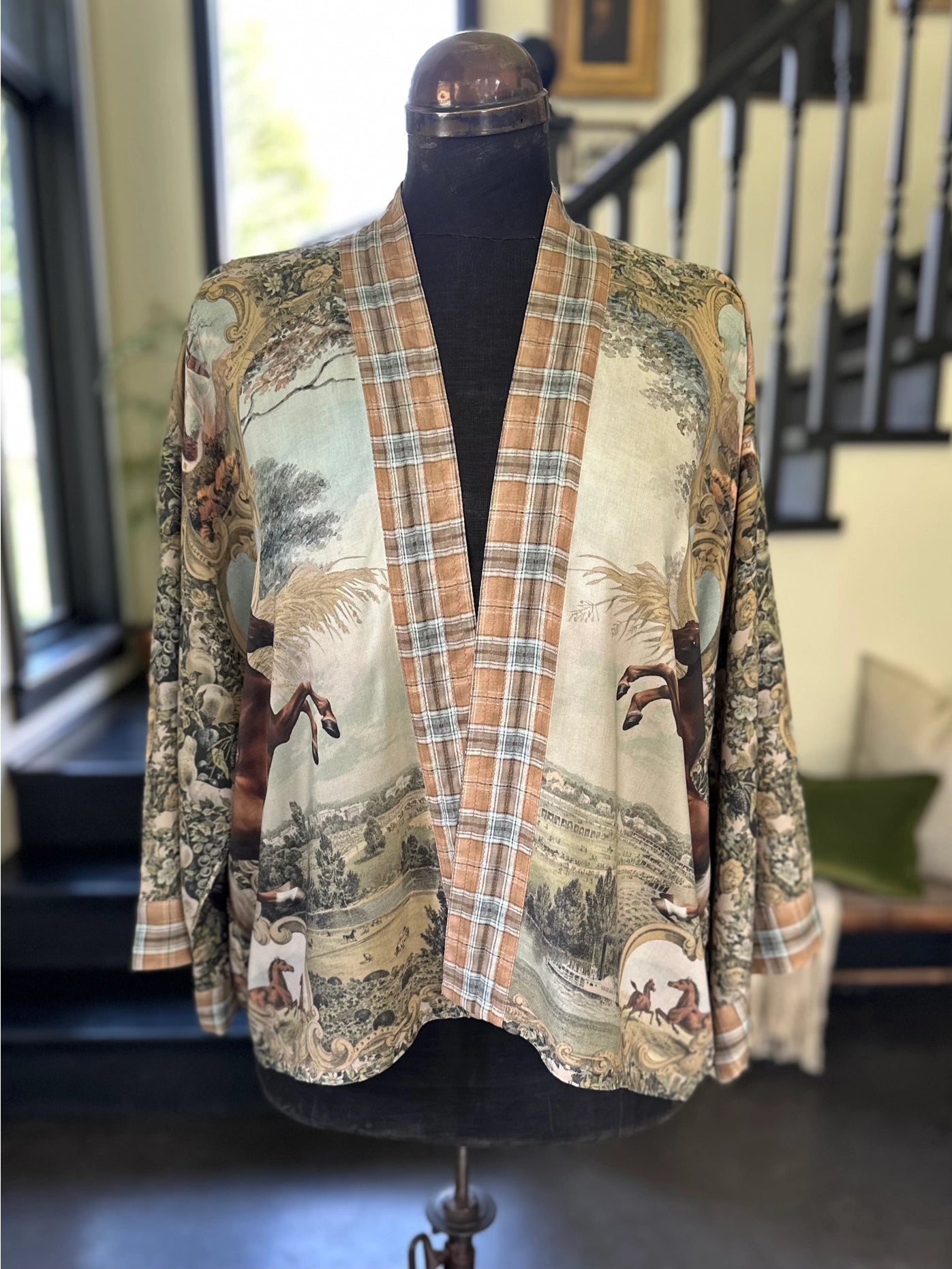Born To Run Pixie Duster Crop Kimono Horse & Flower Print - Pre-Order - Ships In September