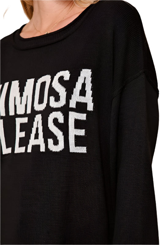 Mimosa Please Round Neck Oversized Sweater