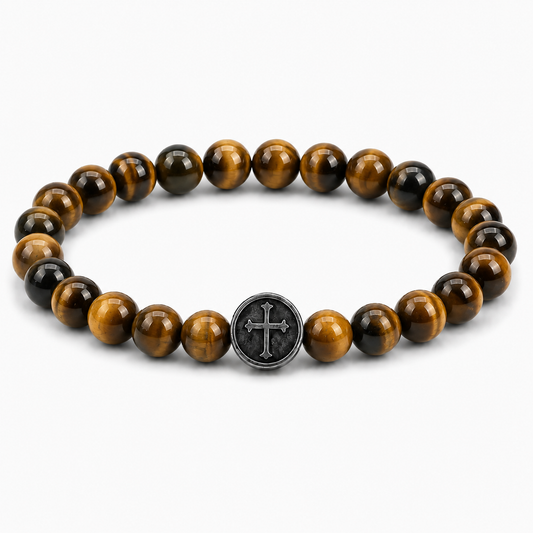 Tiger's Eye Cross Bracelet