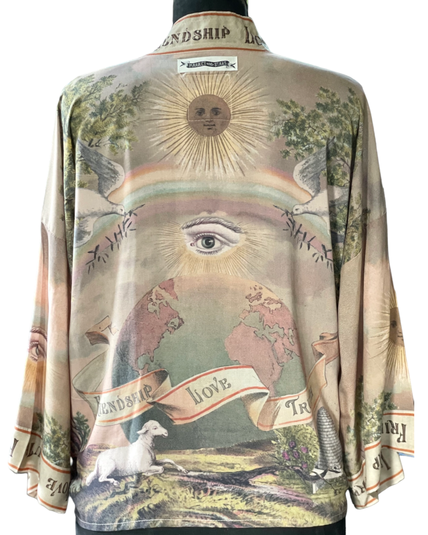 Friendship Love and Truth Vintage Wash (Cropped Length) Kimono