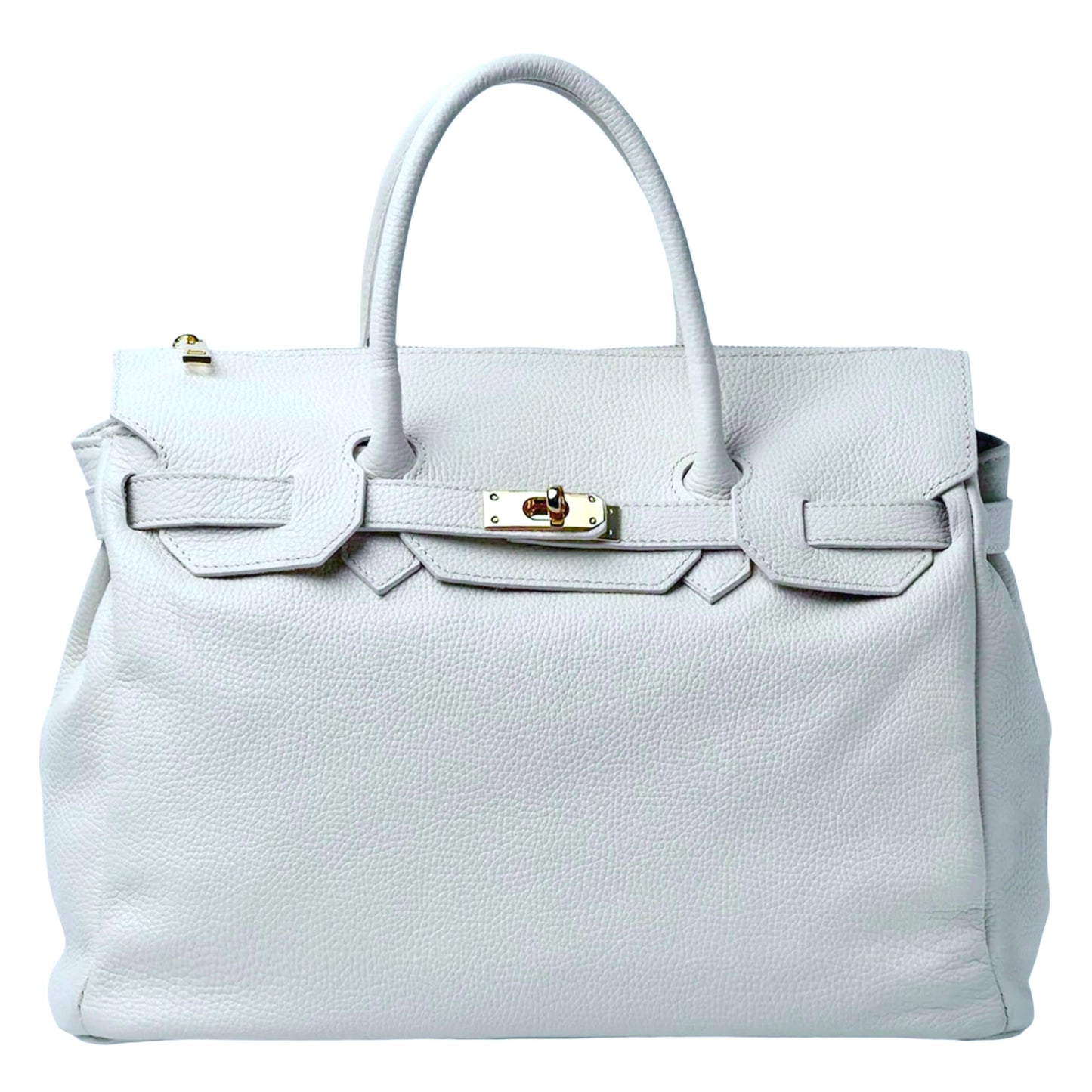 White Italian Dollaro Leather Handbag