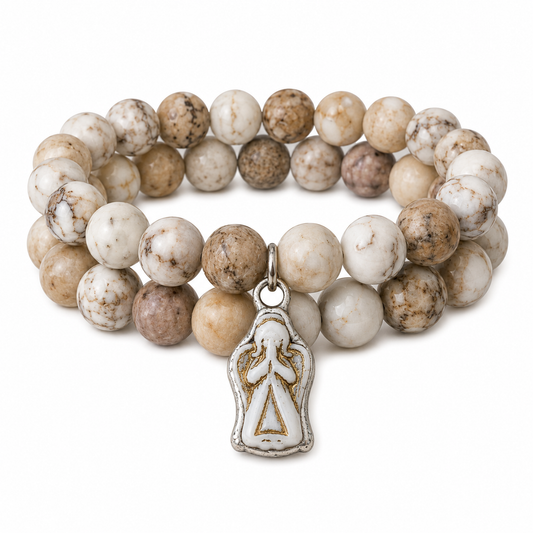 Guardian Angel Magnesite Gemstone Bracelet Set