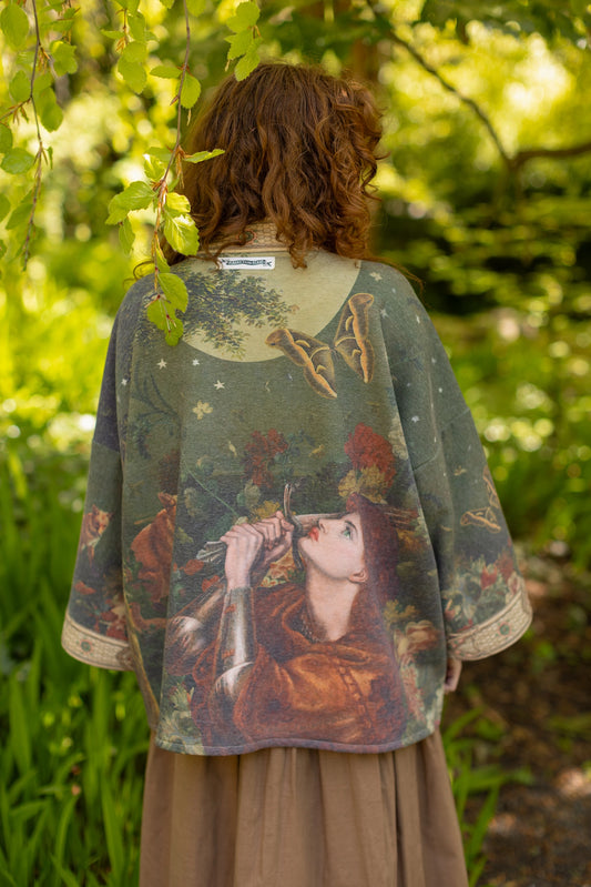 The Messenger Fleece Cottage Cardigan Jacket w/ Joan of Arc - Pre-Order Ships In September
