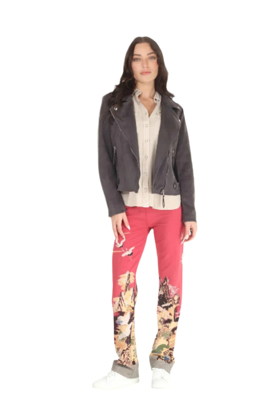Paparazzi by Biz - Stretch Fit Dragon Print Lounge Pant with Raw Hem