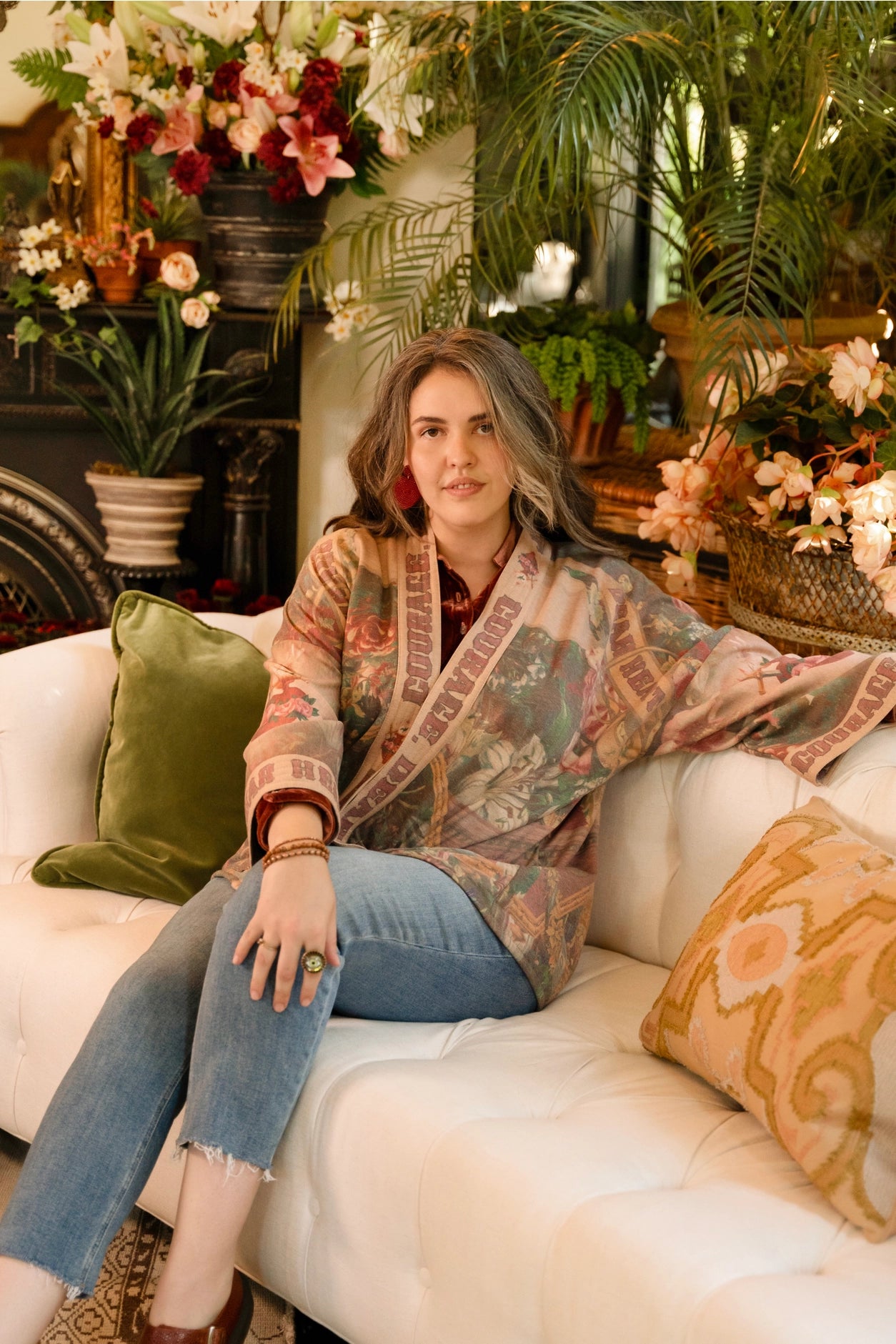 Courage Dear Heart Fleece Cottage Cardigan Kimono Jacket