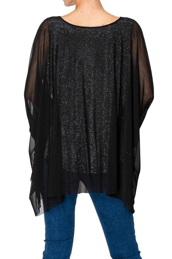 Sparkly Mesh Tunic Top with Attached Tank - Ships Late September