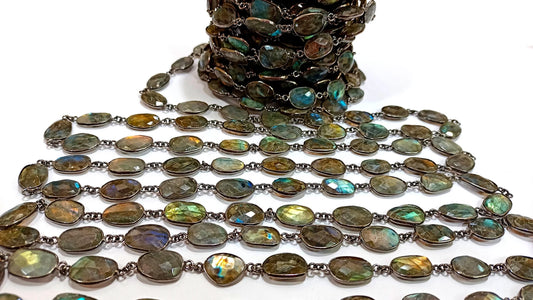 Natural Labradorite Free Shape Briolette Necklace
