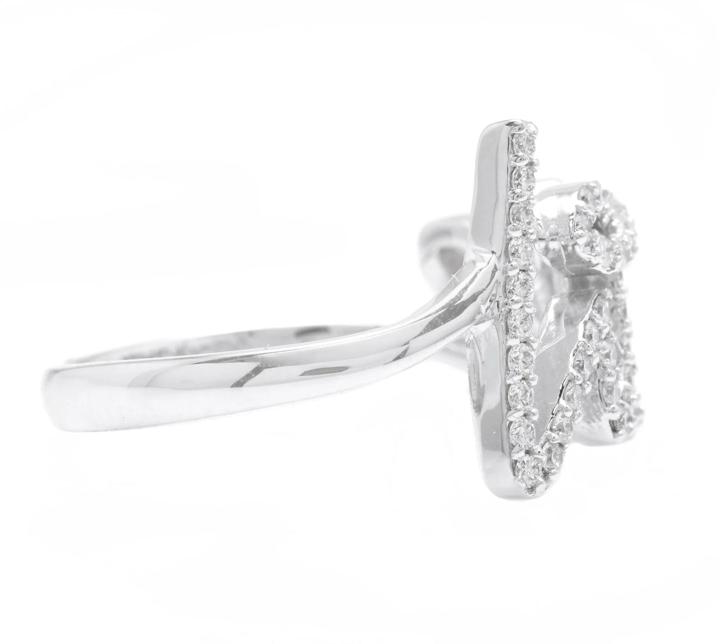 Cursive Zircon Love Ring .925 Stamped Sterling Silver
