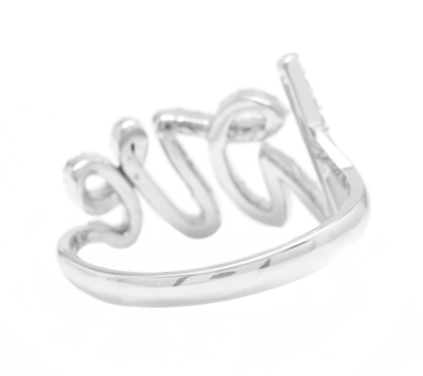 Cursive Zircon Love Ring .925 Stamped Sterling Silver