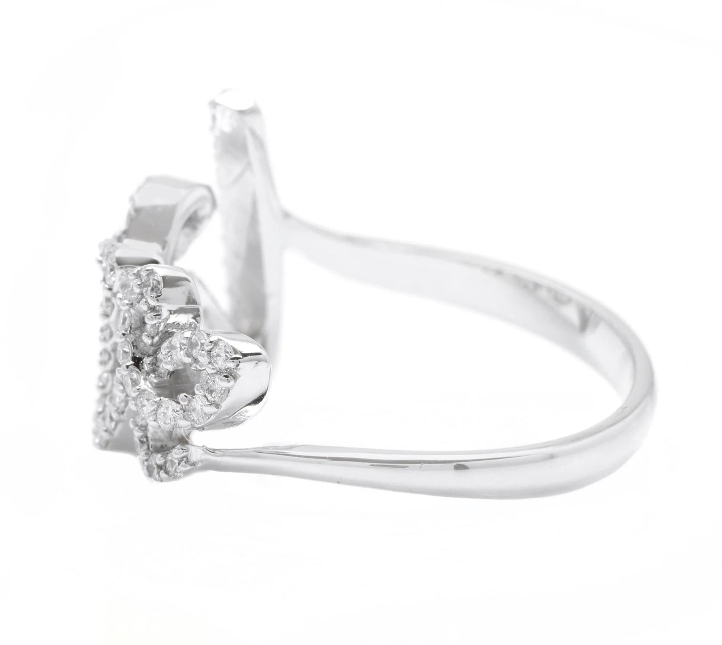 Cursive Zircon Love Ring .925 Stamped Sterling Silver