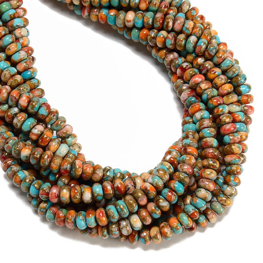 Natural Spiny Oyster Mohave Copper Turquoise Gemstone Necklace