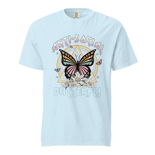 Anti Social Butterfly - Comfort Colors Tee - Available in 5 Colors