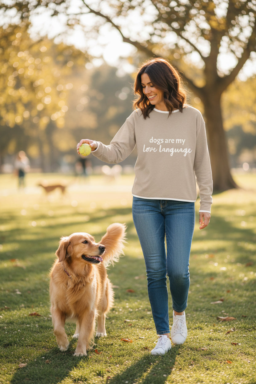 Dogs Are My Love Language Personalized Knit Sweater