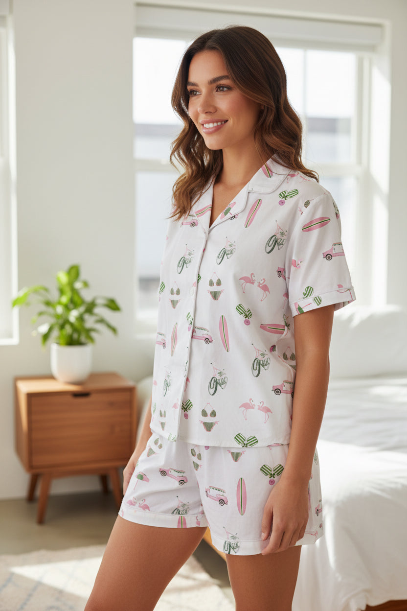 Surf's Up Pajama Short Set
