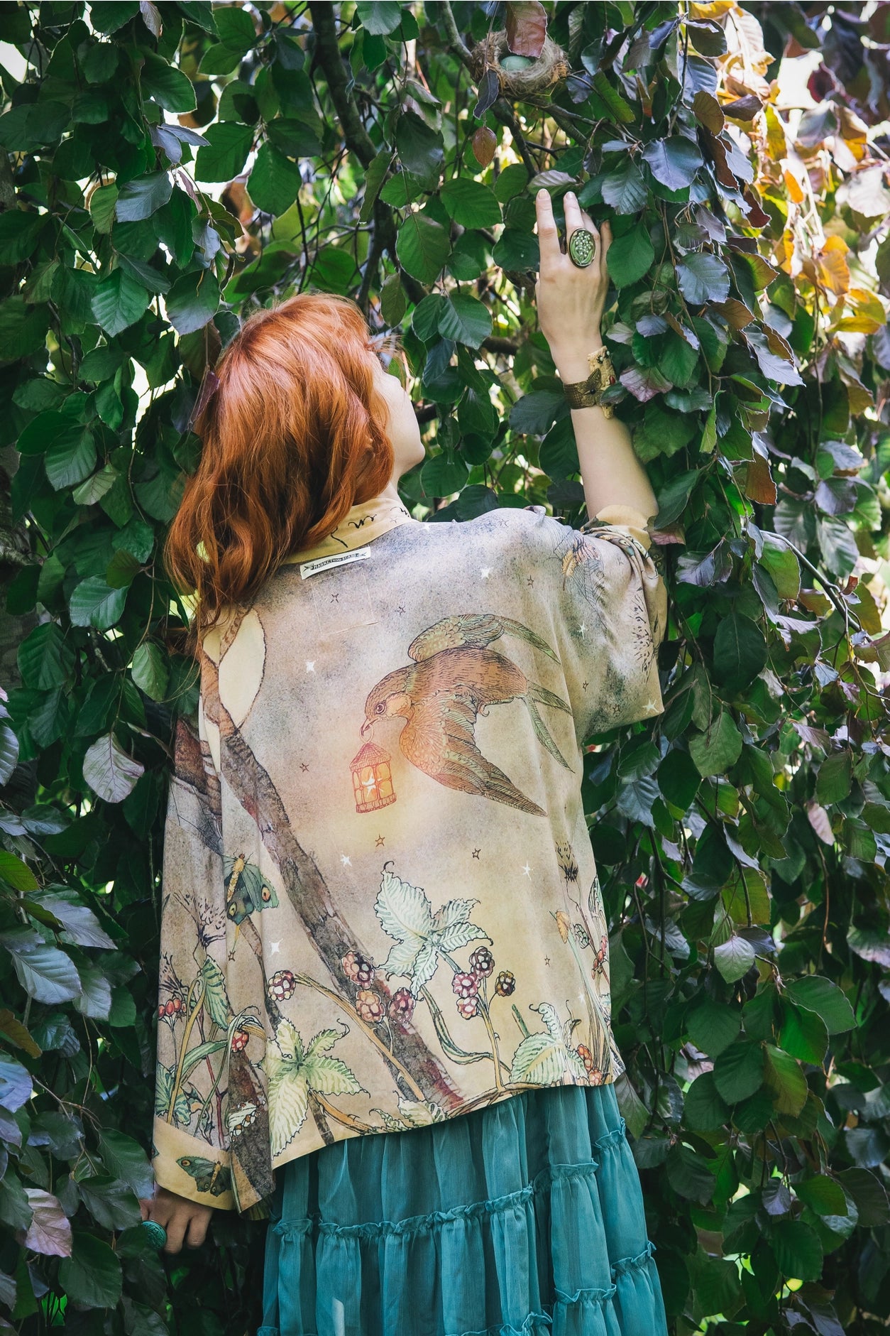 Lovelight Pixie Cropped Kimono w/ Woodland Swallow & Stars Pre-Order - Ships Late October 2025