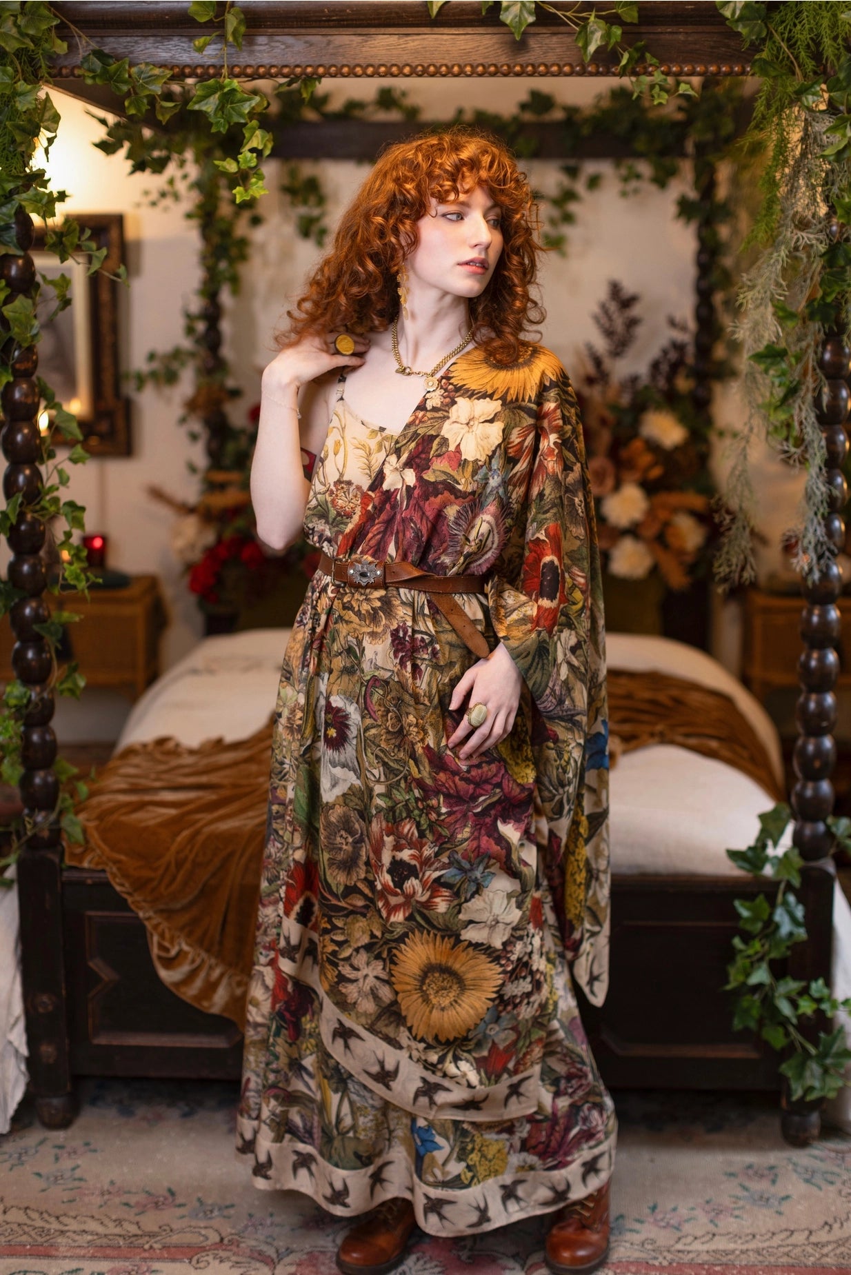 Golden Hour Floral Bohemian Scarf - Pre-Order - Ships August 2026