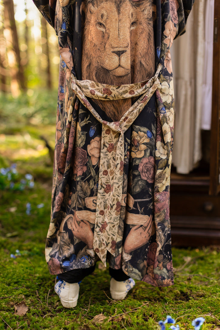 Lionheart Opera Duster w/ Botanicals & Narnia Inspired Print - Pre Order - Ships in March 2026