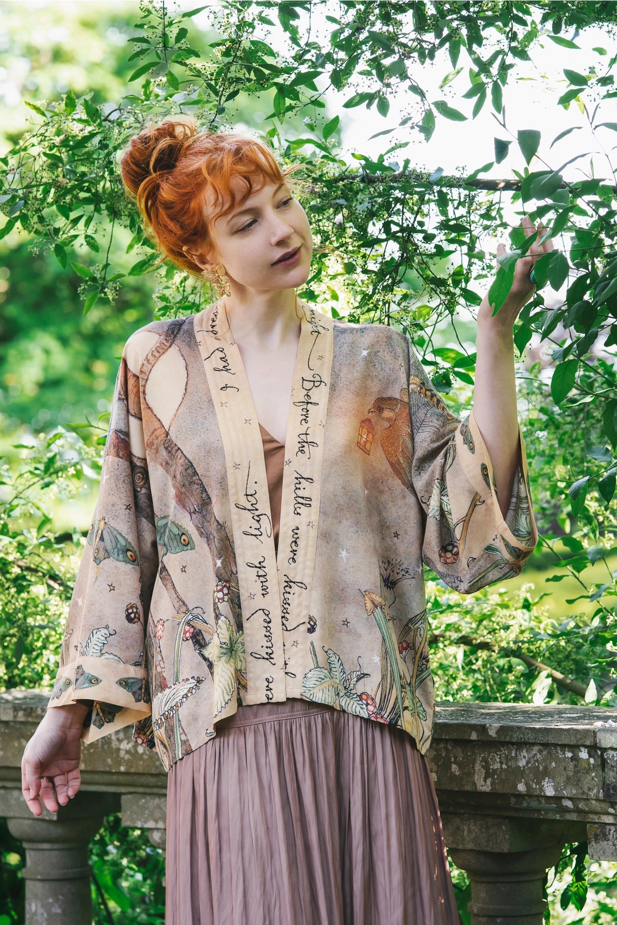 Lovelight Pixie Cropped Kimono w/ Woodland Swallow & Stars Pre-Order - Ships Late October 2025