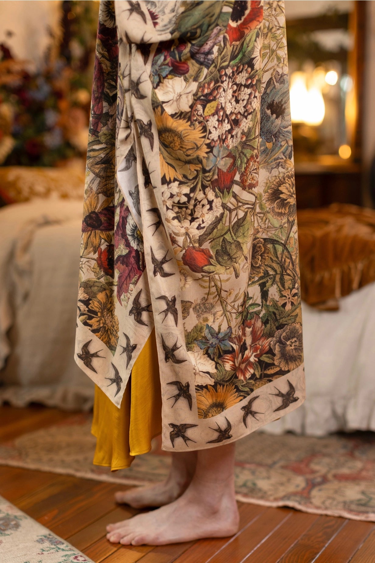 Golden Hour Goddess Duster Kimono w/ Floral Print - Pre-Order - Ships August 2026