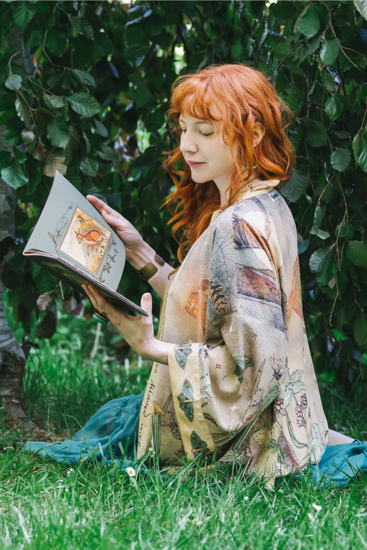 Lovelight Pixie Cropped Kimono w/ Woodland Swallow & Stars Pre-Order - Ships Late October 2025