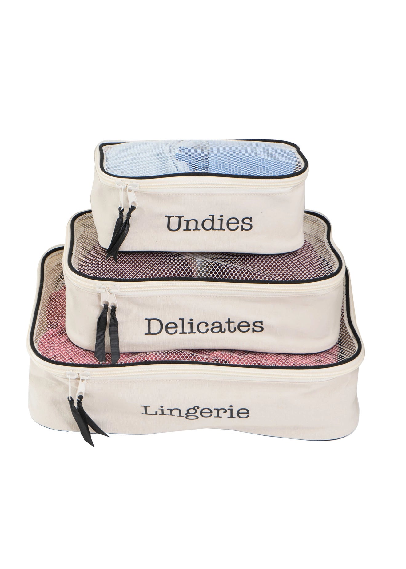 La La Amour 16oz Cotton Canvas 3PC Packing Cube Set