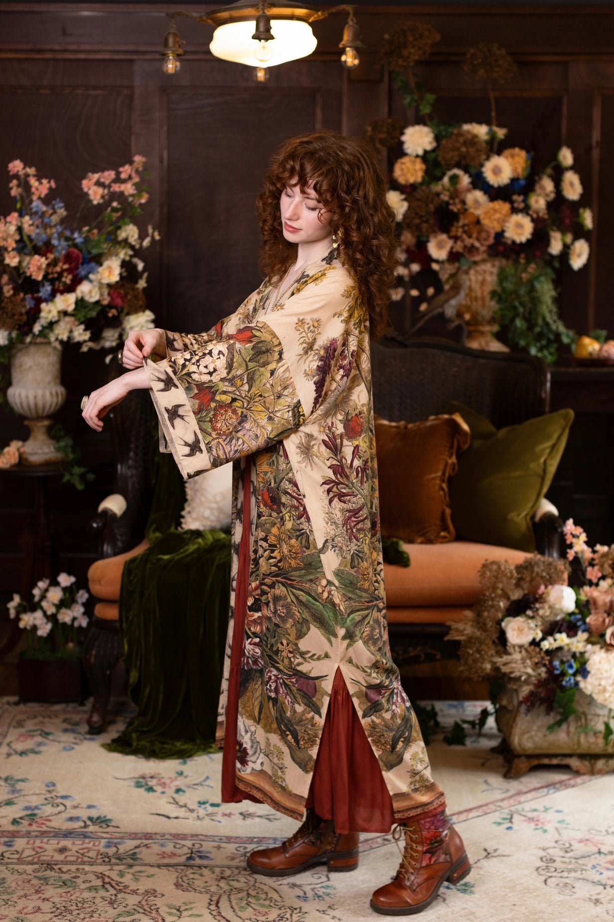 Golden Hour Opera Duster Kimono Robe w/ Floral Print - Pre-Order - Ships August 2026