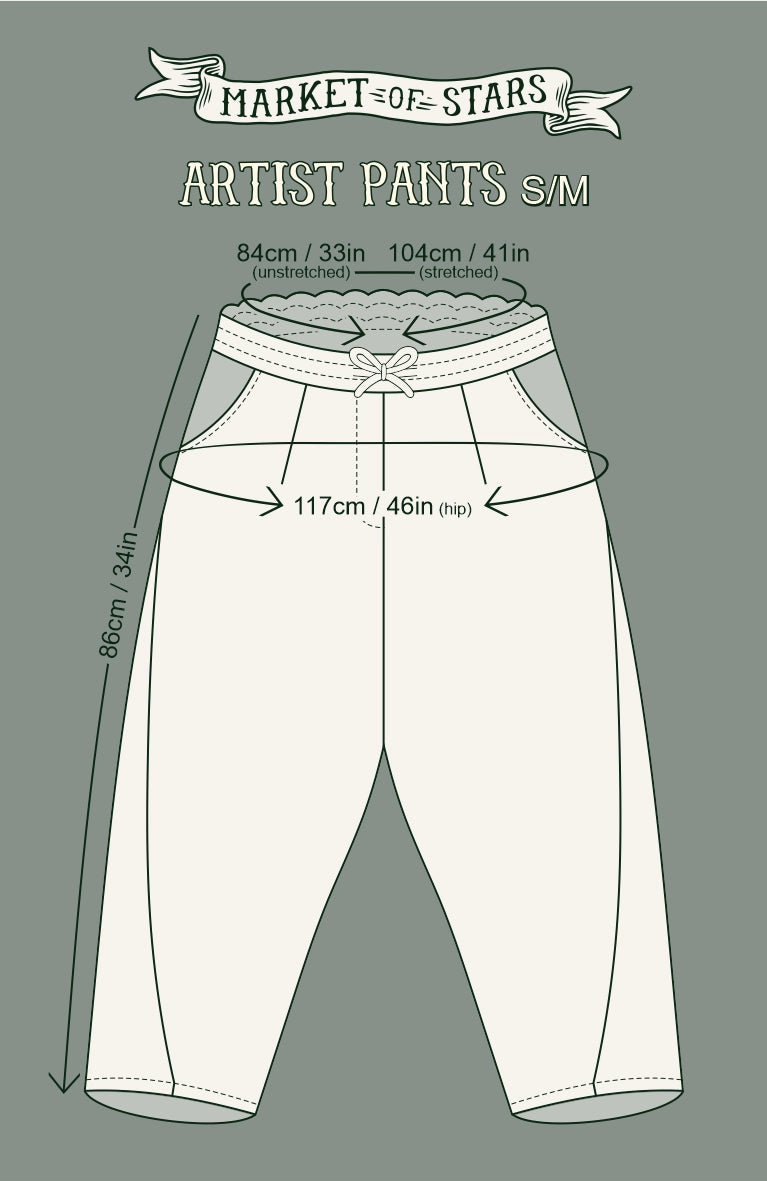 The Mythmaker Linen Crop Artist Pant w/ Boho Landscape Print - Pre-Order Ships March 2026