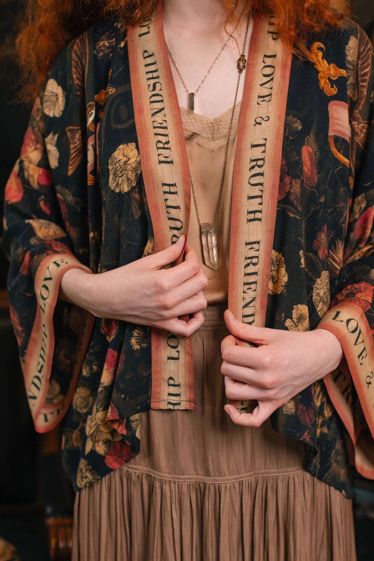 Heart of Gold Pixie Duster Crop Kimono w/ Sacred Heart Pre-Order Ships In September