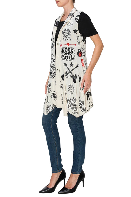 Rock And Roll Button Up Vest with Collar and Ruffles - Ships Late September
